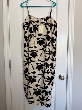 a new day Cream Dress with Black Floral Print
